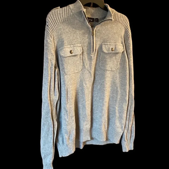 Apt 9 Men’s Grey three quarter zip sweater - Picture 1 of 2
